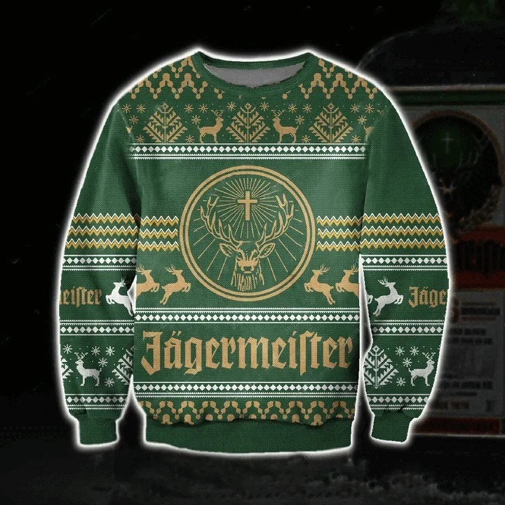 Jagermeister 3D Ugly Sweater Xmas Gift