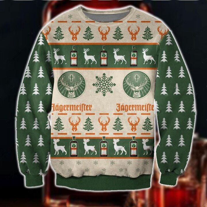 Jagermeister Liqueur 3D Ugly Christmas Sweater