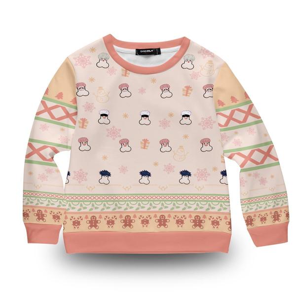 Jujutsu Kaisen Characters Kids Naughty Christmas Sweater