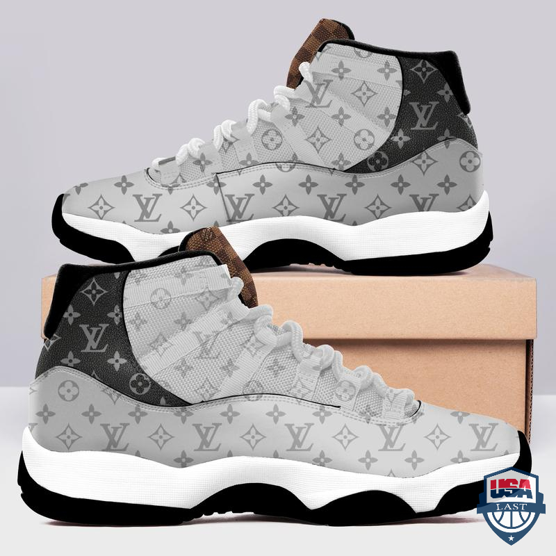 Louis Vuitton Air Jordan 11 Shoes Sneaker Ver Grey