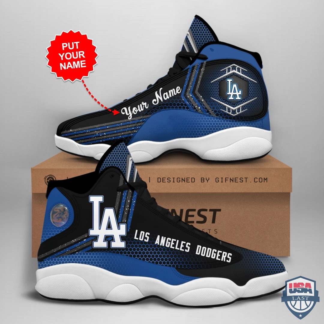 Los Angeles Dodgers Air Jordan 13 Custom Name Personalized Shoes
