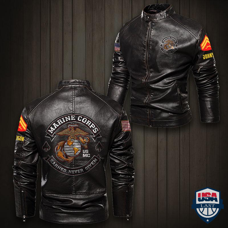 Marines Corps Earned Never Given Personalized Leather Jacket