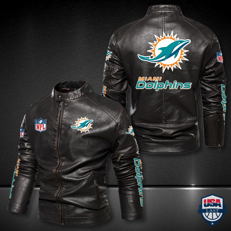 Miami Dolphins NFL 3D Motor Leather Jackets