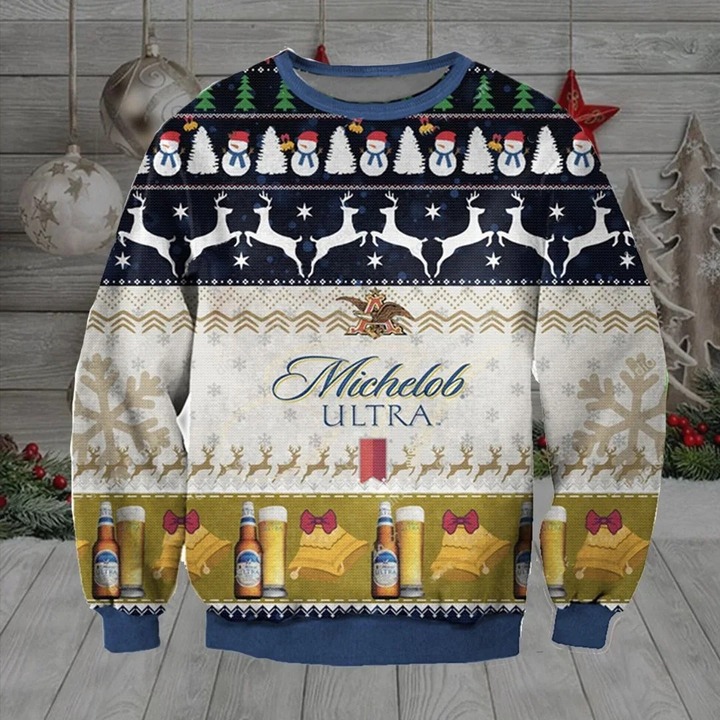 Michelob Ultra All Over Print Sweater Sweatshirt