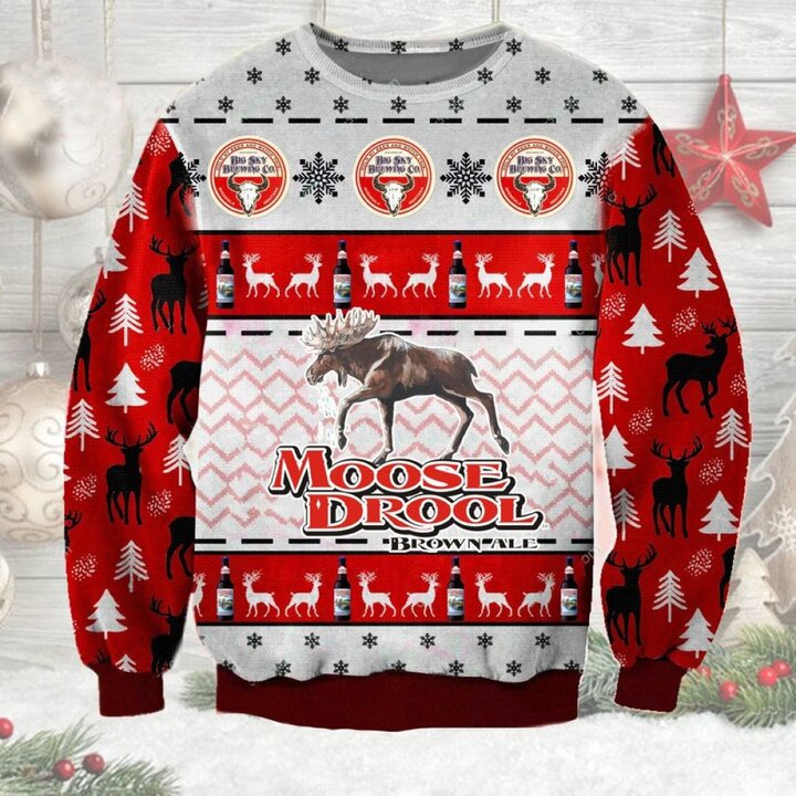 Moose Drool Brown Ale Ugly Christmas Sweater