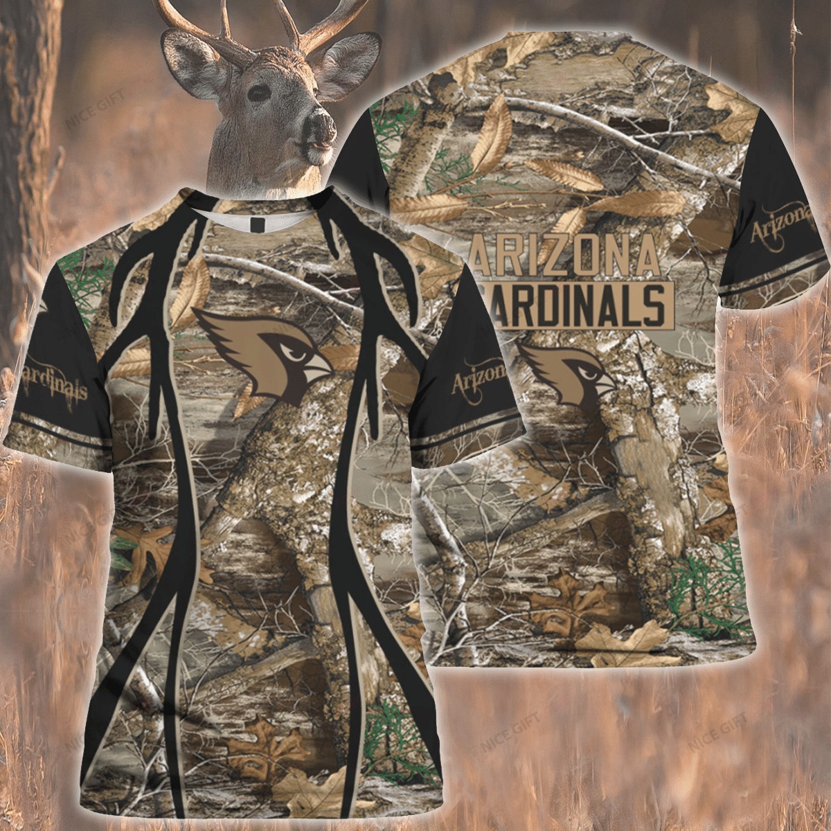 NFL Arizona Cardinals Hunting 3D T-shirt