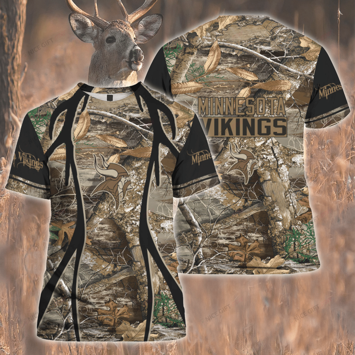 NFL Minnesota Vikings Hunting 3D T-shirt