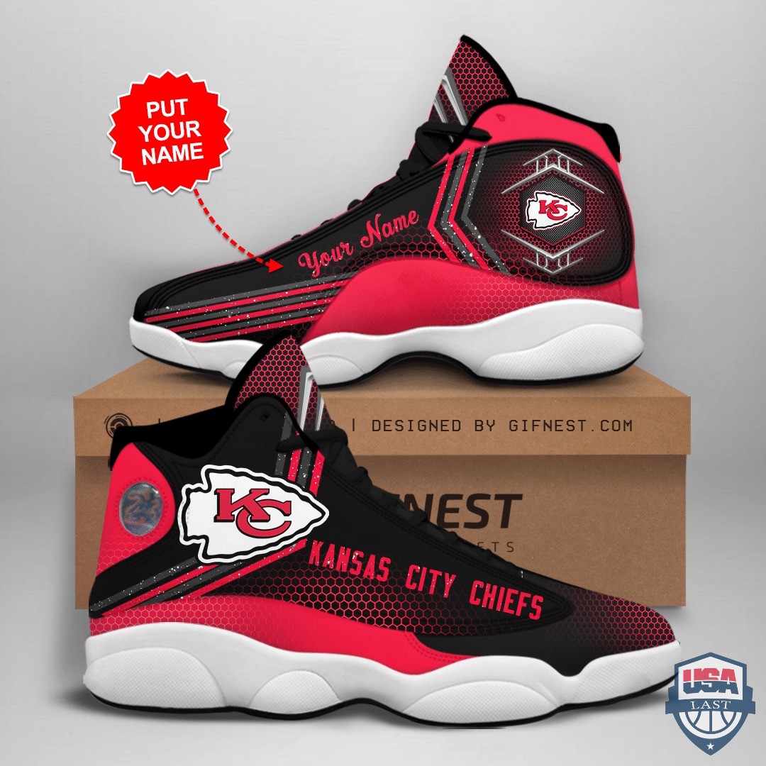 Kansas City Chiefs Air Jordan 13 Custom Name Personalized Shoes