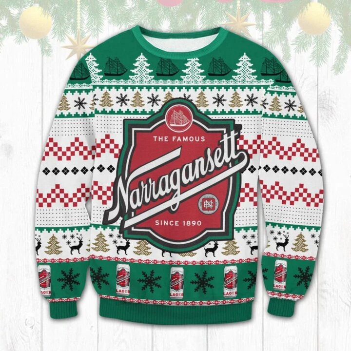 Narragansett Beer Ugly Christmas Sweater