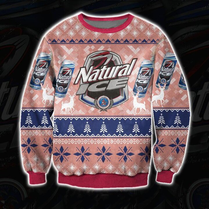 Natural Cold Beer 3D Christmas Ugly Sweatshirt