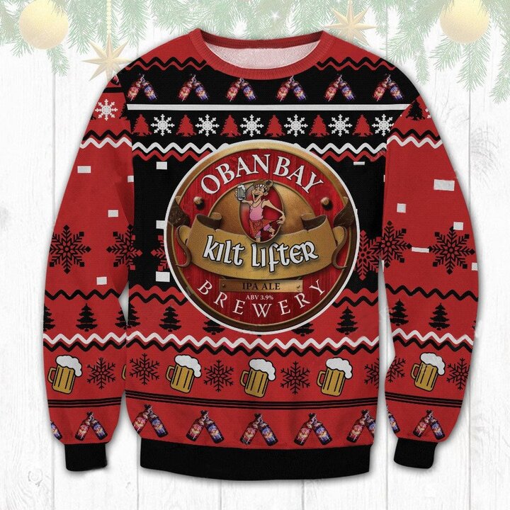 Oban Bay Kilt Lifter Ugly Christmas Sweater