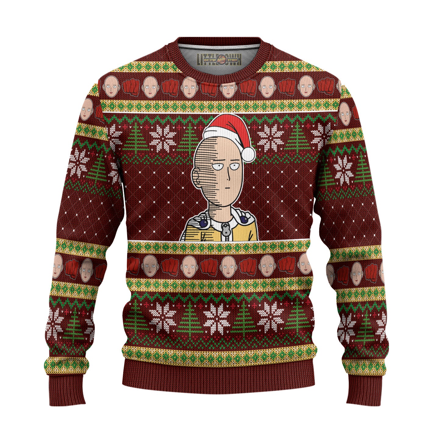 Saitama Anime Ugly Christmas Sweater Custom One Punch Man Gift For Fans