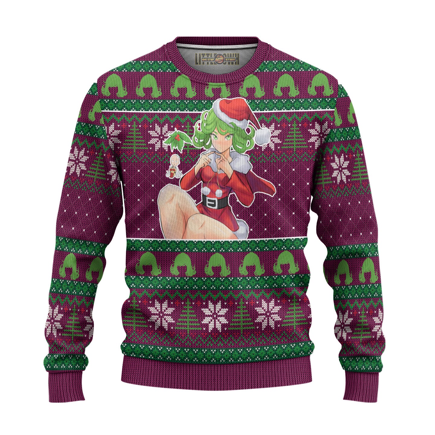 Tatsumaki Anime Ugly Christmas Sweater Custom One Punch Man Gift For Fans
