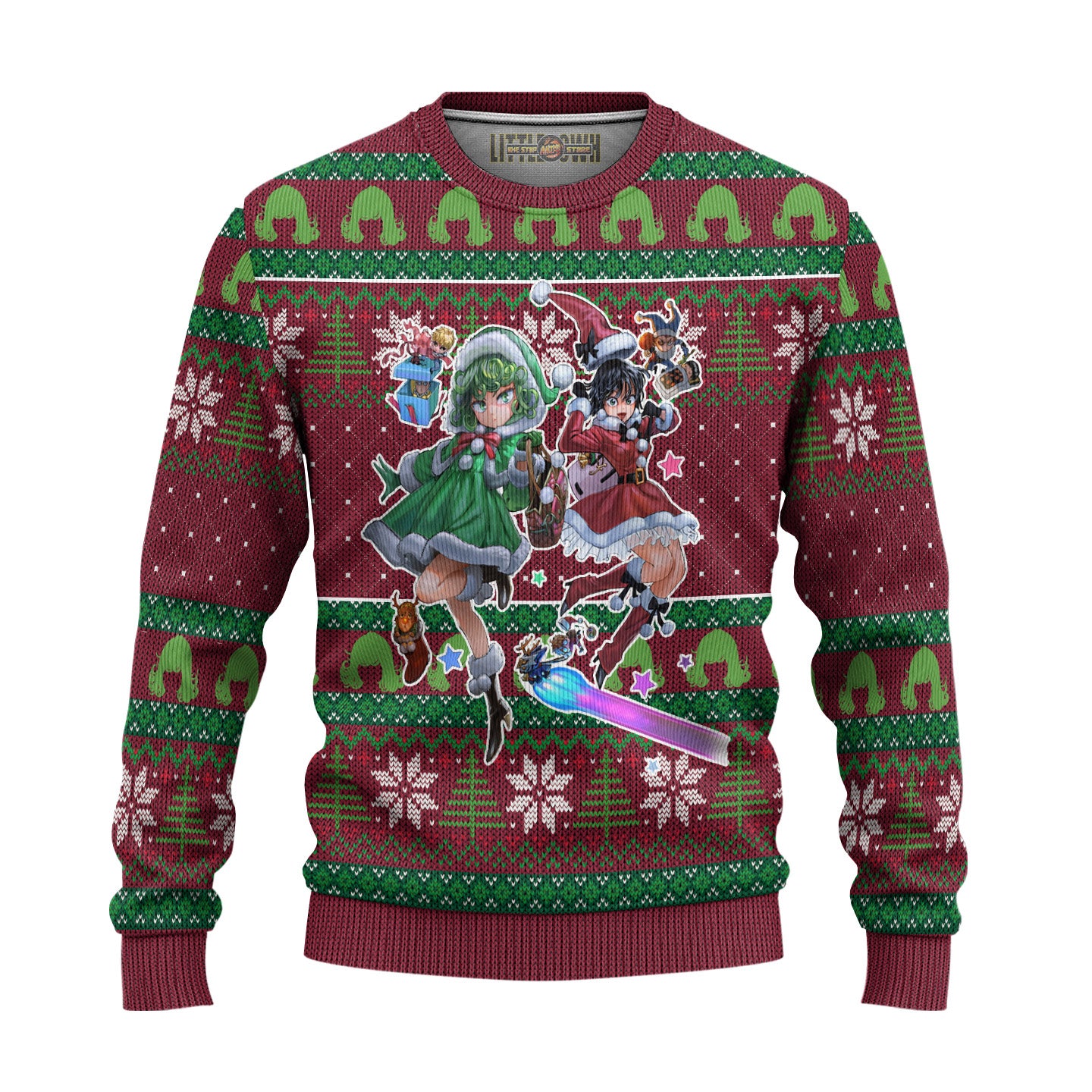 Tatsumaki x Fubuki Anime Ugly Christmas Sweater Custom One Punch Man Gift For Fans
