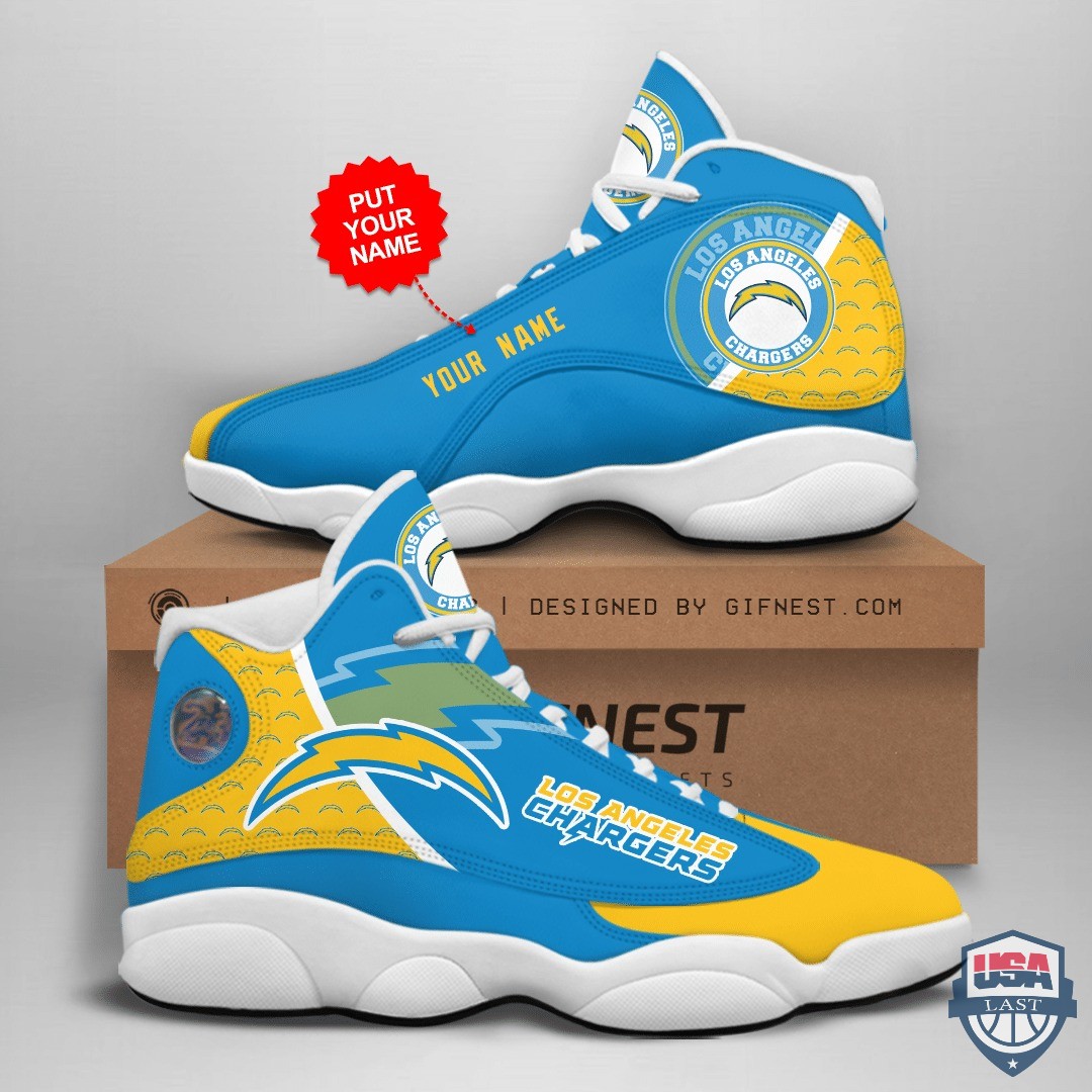 Los Angeles Chargers Air Jordan 13 Custom Name Personalized Shoes