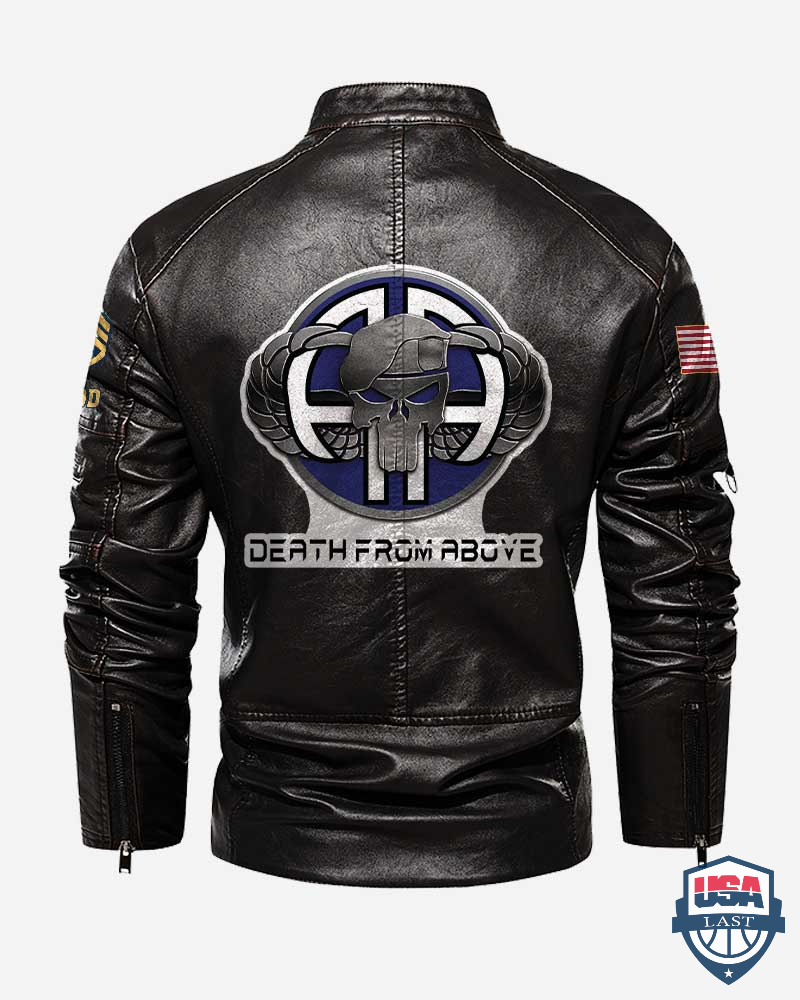 Personalized 82nd Airborne Division Death From Above Motor Leather Jacket