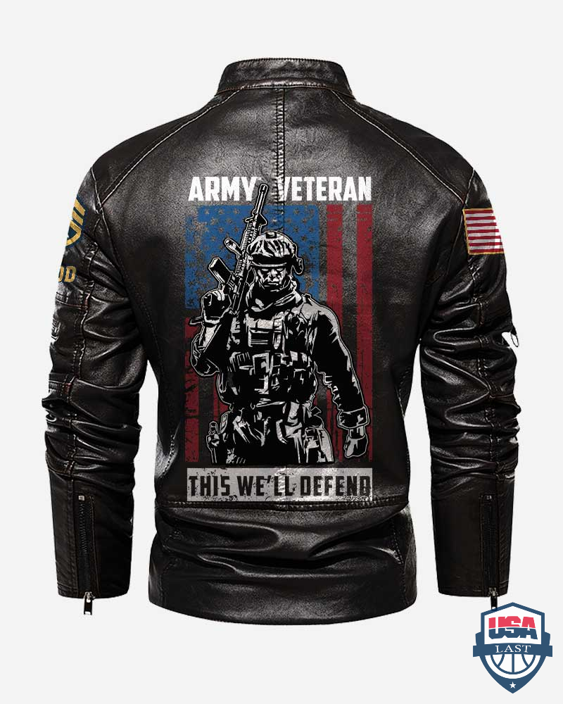 Personalized Army Veteran This We’ll Defend Motor Leather Jacket