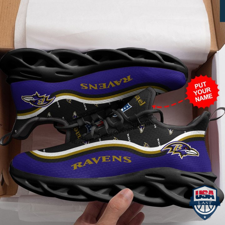 Personalized Baltimore Ravens Custom Name Max Soul Sneakers 32