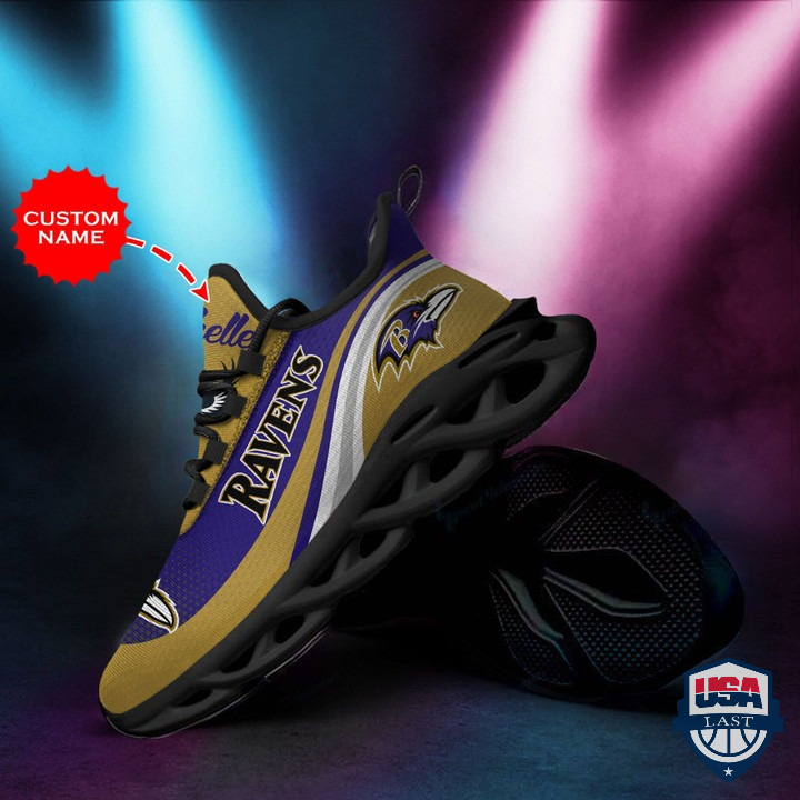 Personalized Baltimore Ravens Custom Name Max Soul Sneakers 33