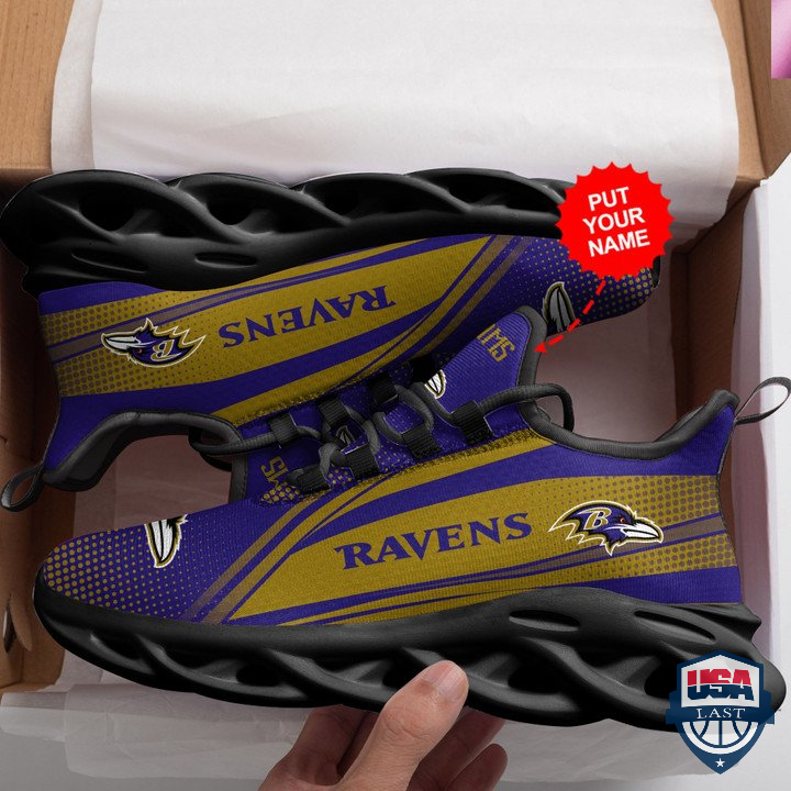 Personalized Baltimore Ravens Max Soul Sneakers 48