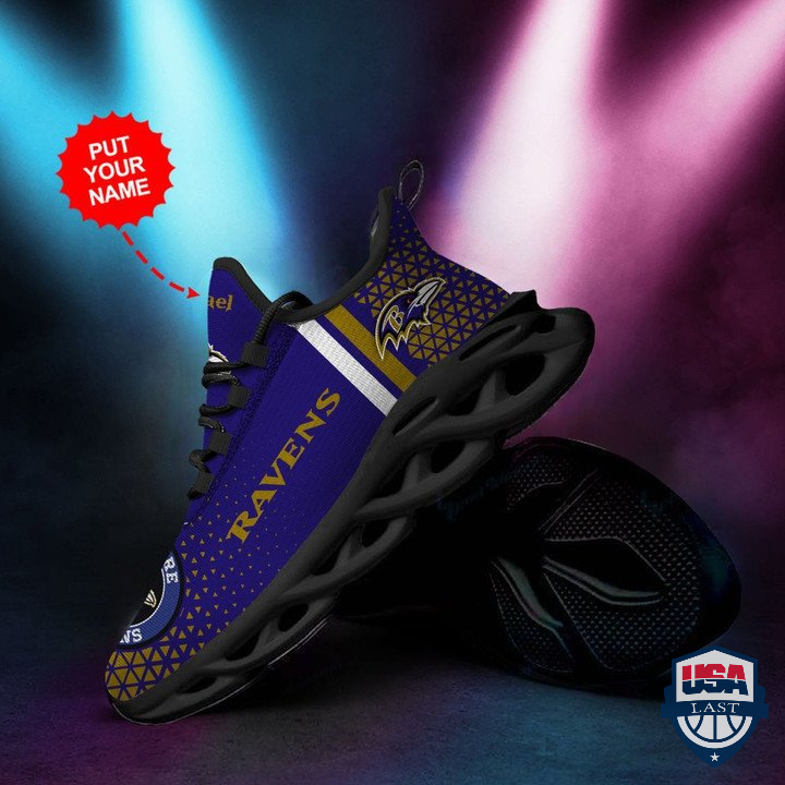 Personalized Name Baltimore Ravens Max Soul Clunky Sneaker 44