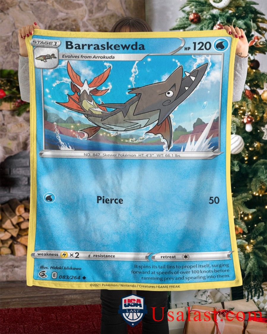 Pokemon Barraskewda Fusion Strike Blanket