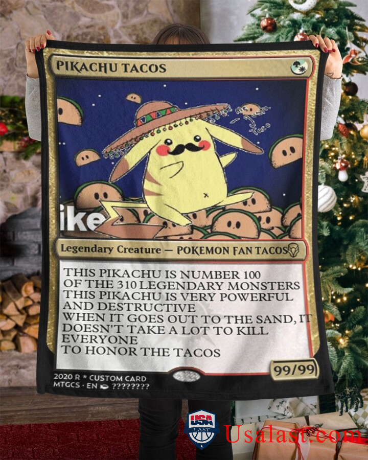 Pokemon Pikachu Tacos Fleece Blanket
