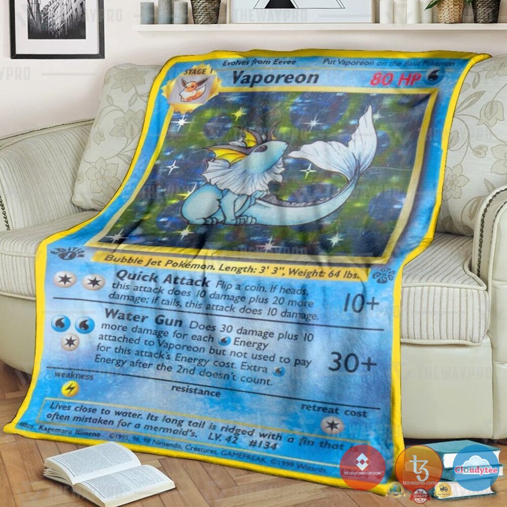 Pokemon Vaporeon Jungle Blanket