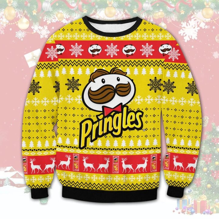 Pringles All Printed Ugly Christmas Sweater Sweatshirt