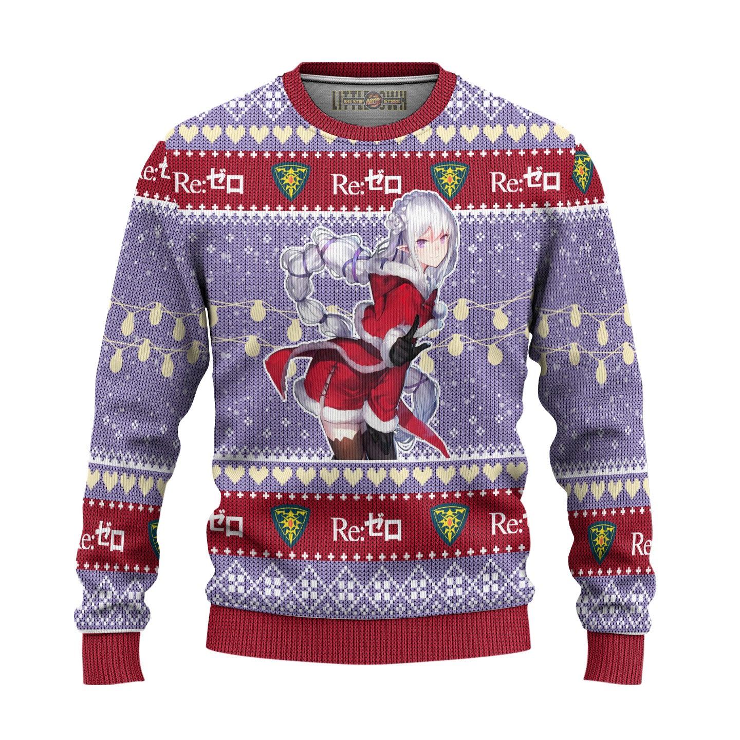 Emilia Anime Ugly Christmas Sweater Custom Re Zero Gift For Fans