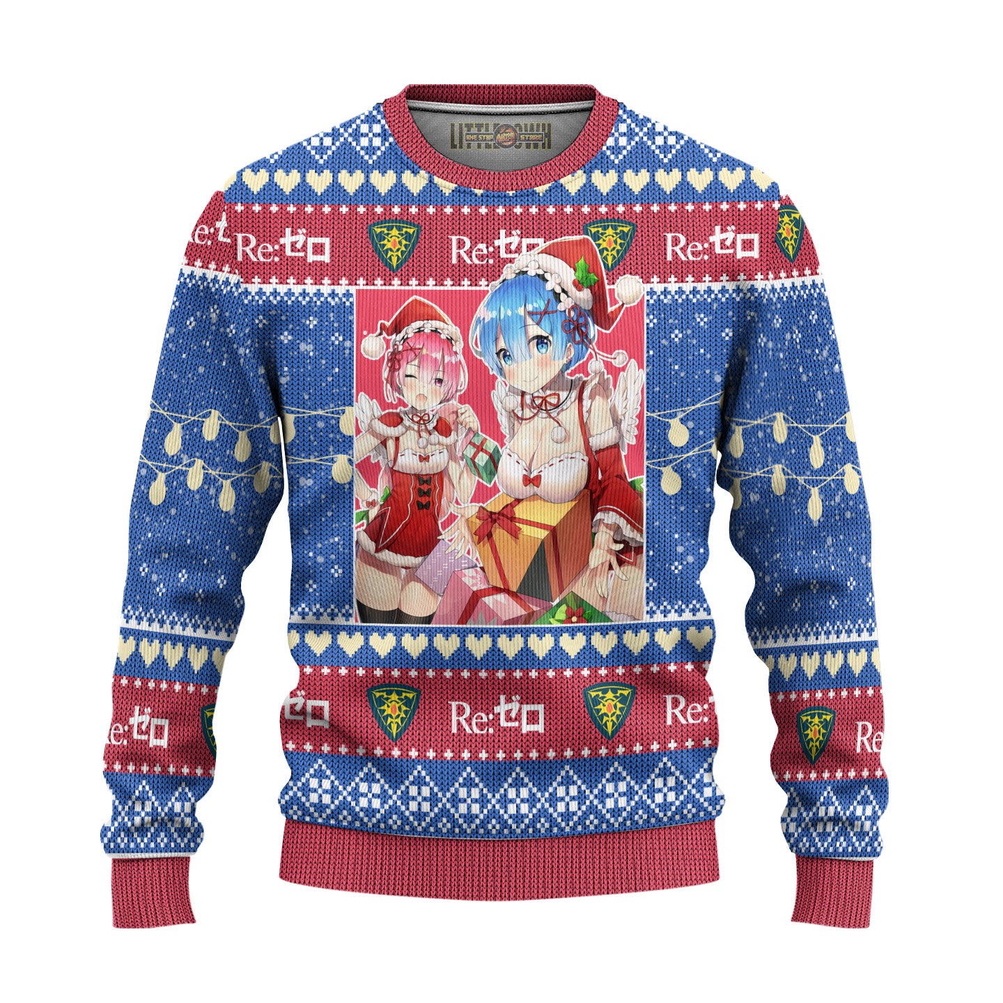 Rem x Ram Anime Ugly Christmas Sweater Custom Re Zero Gift For Fans