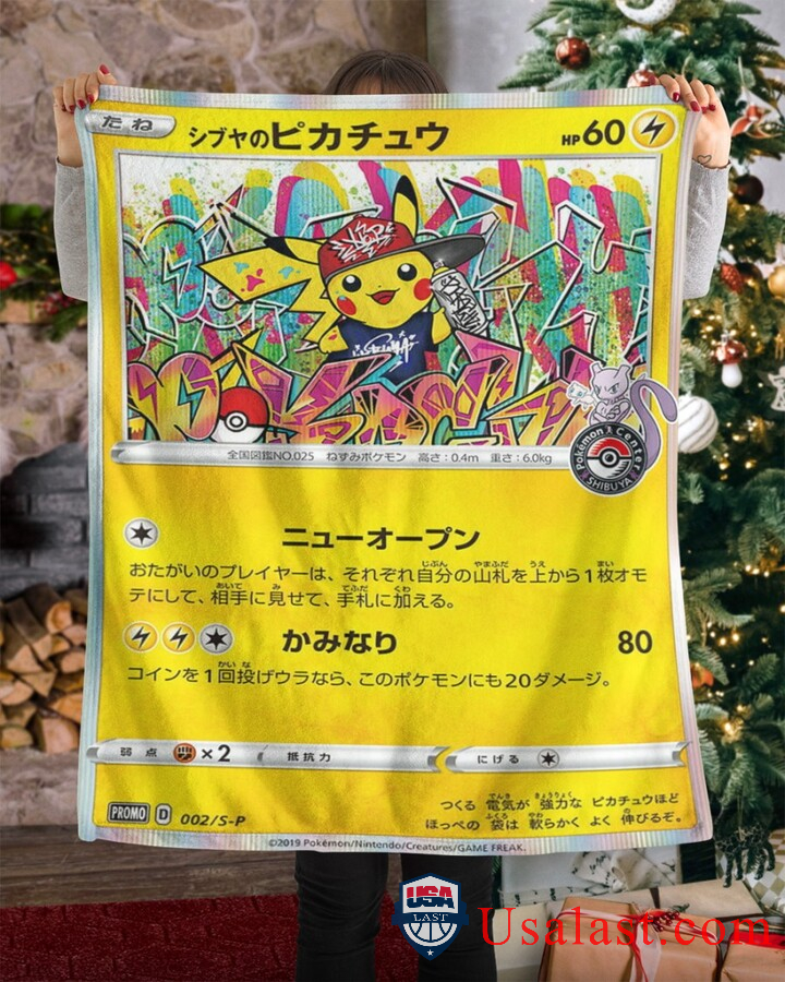Shibuya Pikachu Pokemon Fleece Blanket
