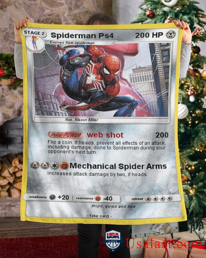 Spiderman Ps4 Fleece Blanket