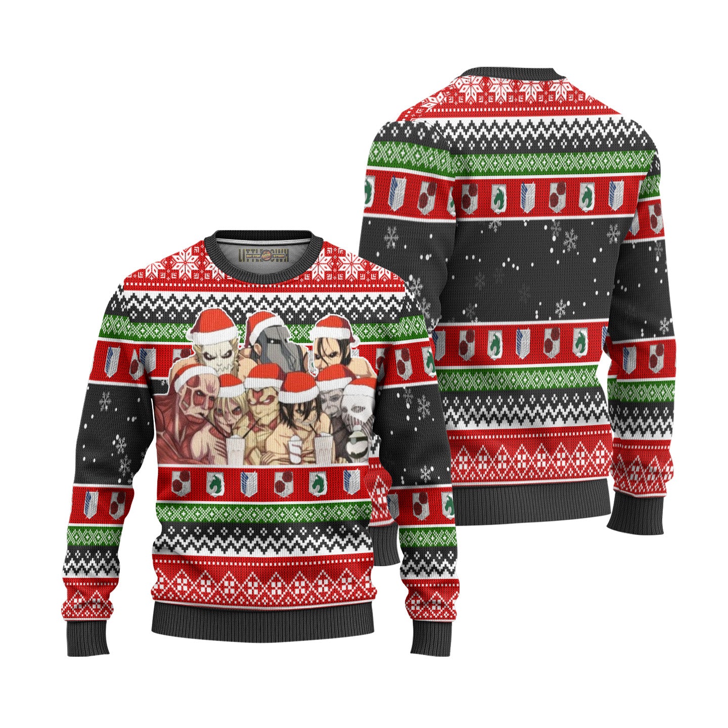 Nine Titans Ugly Christmas Sweater Attack on Titan Anime Gift For Fans