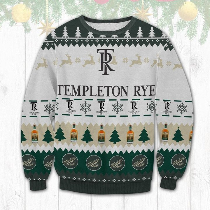 Templeton Rye Whiskey Ugly Christmas Sweater