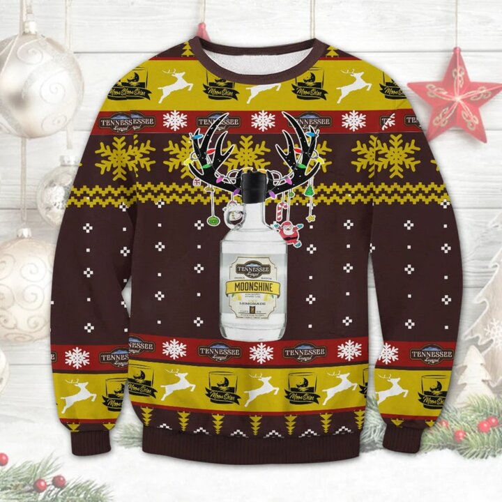 Tennessee Legend Lemonade Moonshine All Printed Ugly Christmas Sweater Sweatshirt