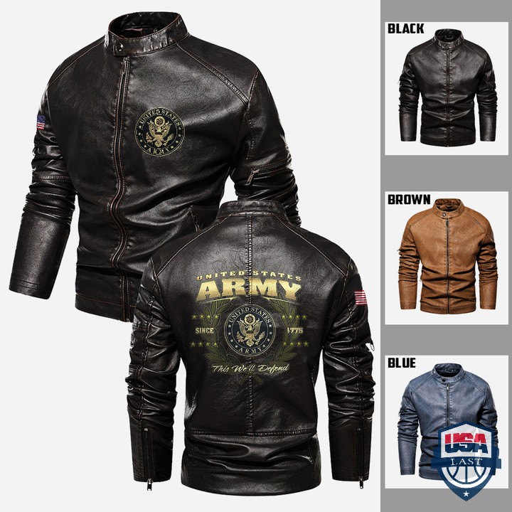 U.S. Army This We’ll Defend Custom Name And Rank Leather Jacket