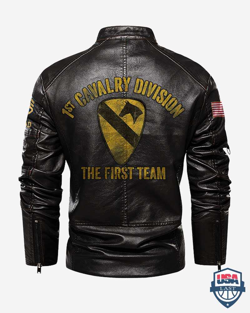 US Army 1st Cavalry The First Team Custom Leather Jacket