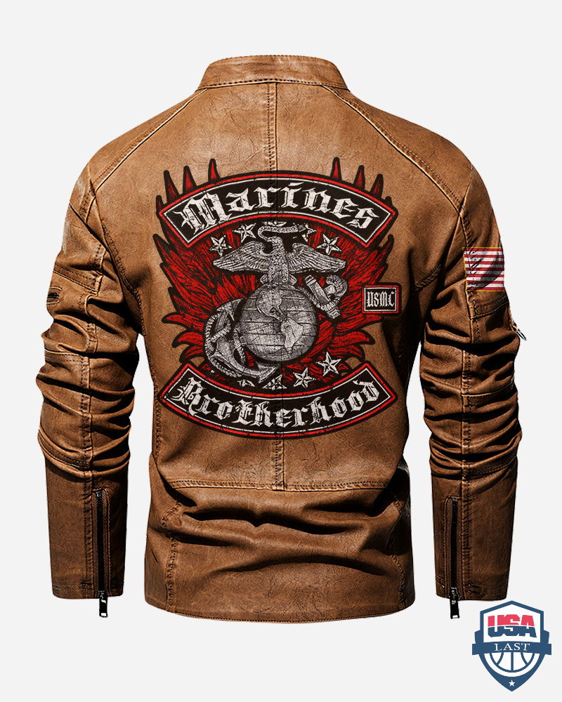 US-Marines-Corps-Brotherhood-Distressed-Rocker-Foil-Stamp-Motor-Leather-Jacket-4.jpg