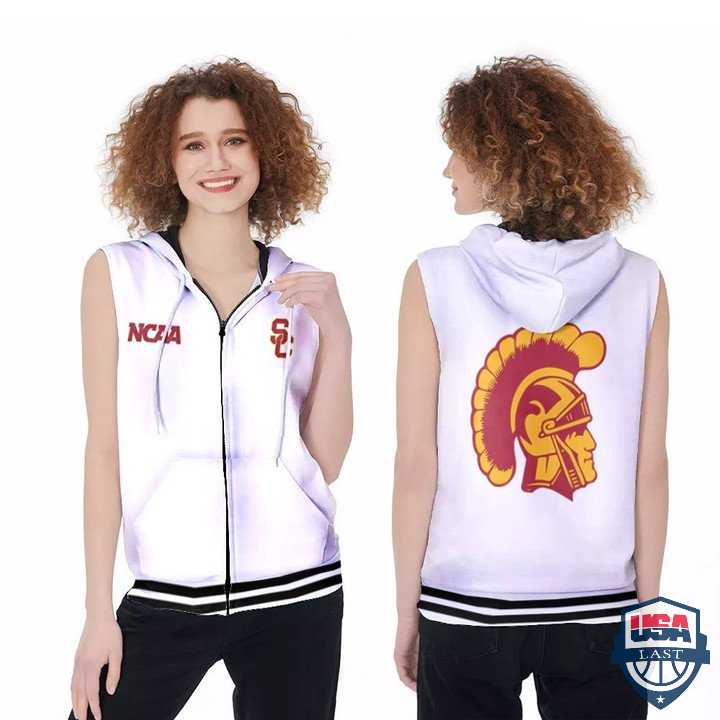 USC Trojans NCAA Mascot Logo Sleeveless Zip Hoodie