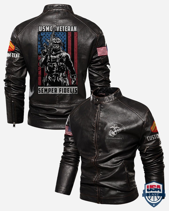 USMC Veteran Semper Fidelis Leather Jacket