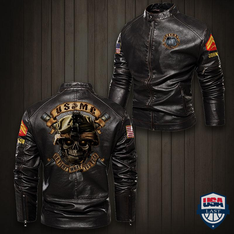 USMC We Fight What You Fear Custom Leather Jacket