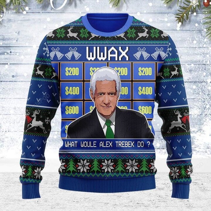 WWAX What Woule Alex Trebek Do Knitted Sweater