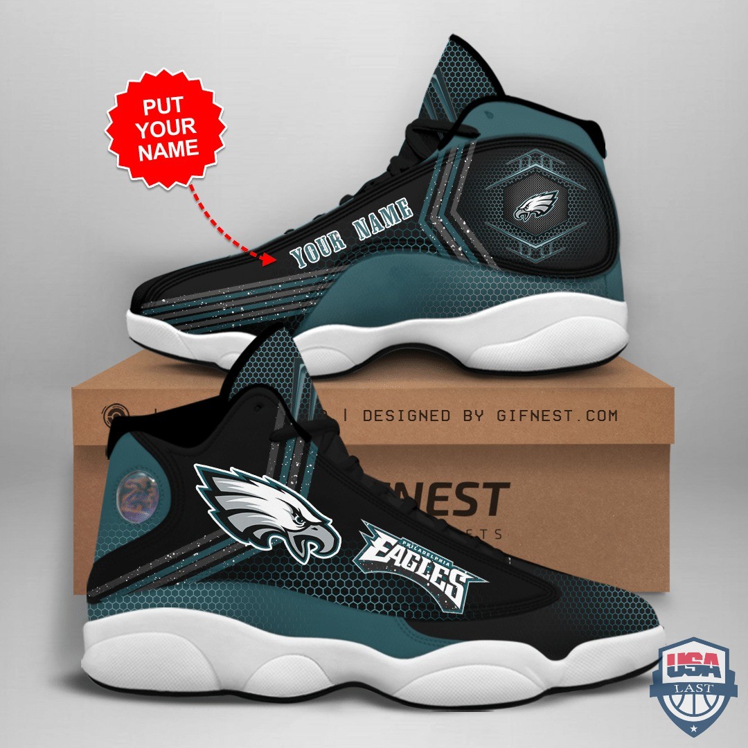 Philadelphia Eagles Air Jordan 13 Custom Name Personalized Shoes