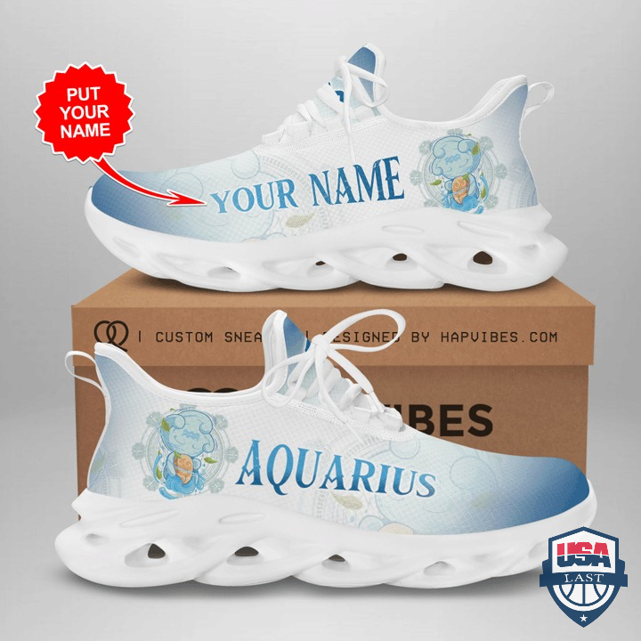Zodiac Aquarius Custom Name Running Shoes