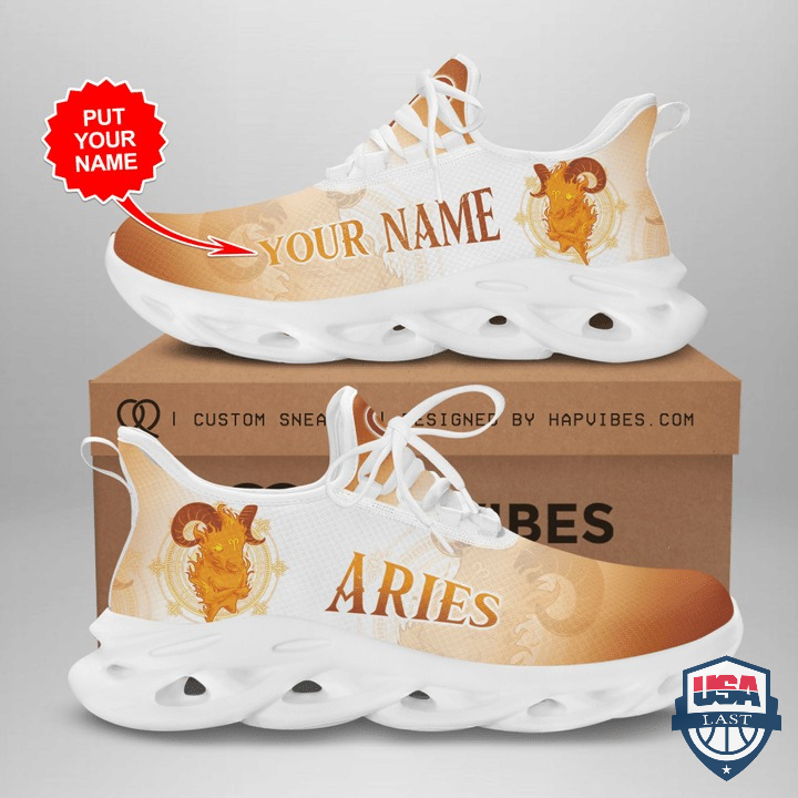 Zodiac Aries Custom Name Running Shoes