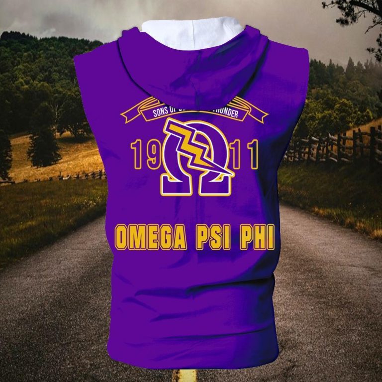 Omega Psi Phi Sons of Blood And Thunder Sleeveless Zip Hoodie