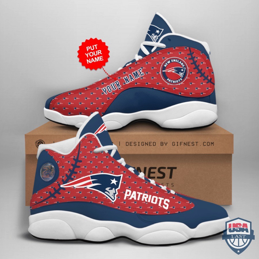 Personalized Shoes New England Patriots Air Jordan 13 Custom Name