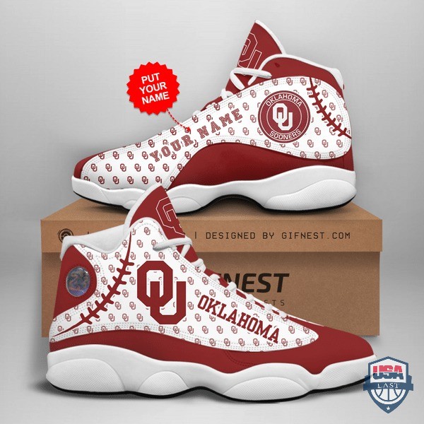 Personalized Shoes Oklahoma Air Jordan 13 Custom Name