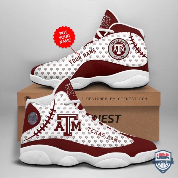 Texas A&M Air Jordan 13 Custom Name Personalized Shoes